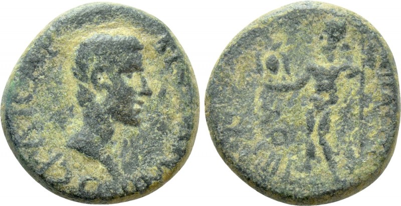 AEOLIS. Aegae. Britannicus (41-55). Ae. Chaleos, magistrate. Struck under Claudi...