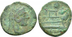 M. CAECILIUS Q.F. Q.N. METELLUS (127 BC). Quadrans. Rome.