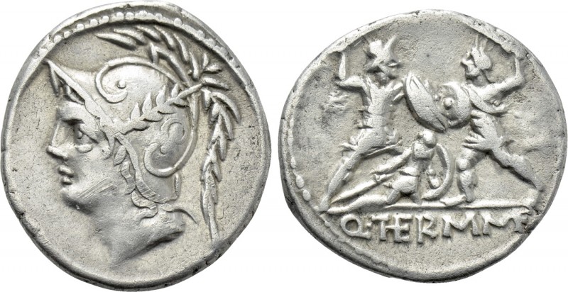 Q. THERMUS M.F. Denarius (103 BC). Rome. 

Obv: Helmeted head of Mars left.
R...