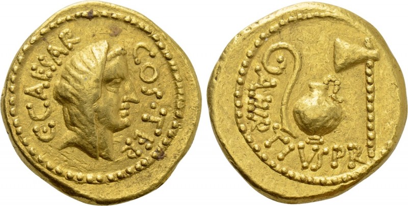 JULIUS CAESAR. Aureus (46 BC). Rome mint. A. Hirtius, praetor.

Obv: C CAESAR ...