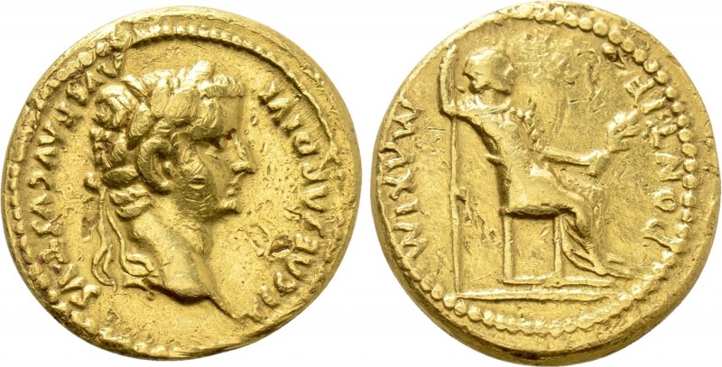 TIBERIUS (14-37). GOLD Aureus. "Tribute Penny" type. Lugdunum. 

Obv: TI CAESA...