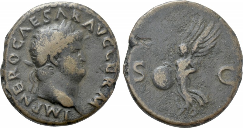 NERO (54-68). As. Rome. 

Obv: IMP NERO CAESAR AVG GERM. 
Laureate head right...