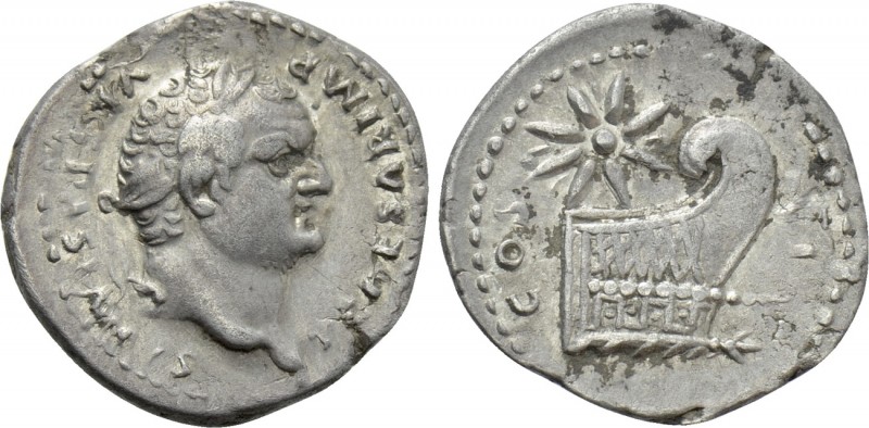 TITUS (Caesar, 69-79). Denarius. Rome. 

Obv: T CAESAR IMP VESPASIANVS AVG. 
...