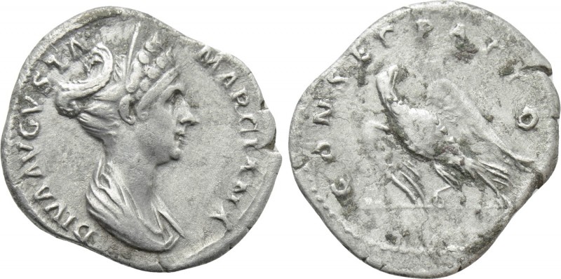 DIVA MARCIANA (Died 112/4). Denarius. Rome. Struck under Trajan. 

Obv: DIVA A...