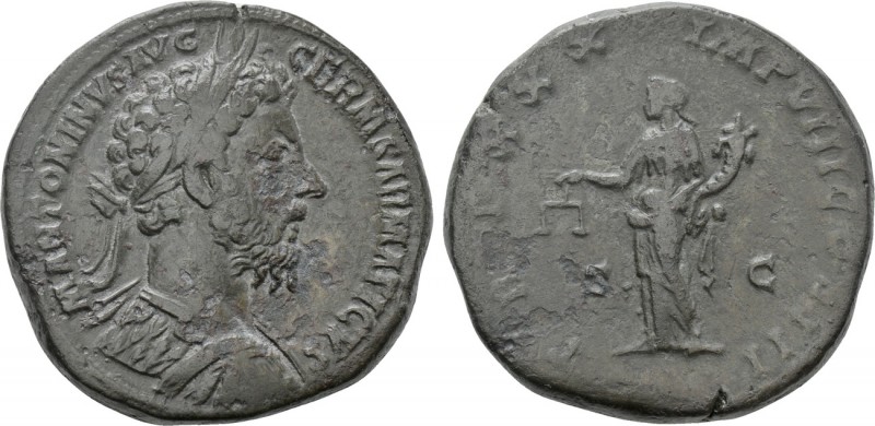 MARCUS AURELIUS (161-180). Sestertius. Rome. 

Obv: M ANTONINVS AVG GERM SARMA...