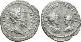 SEPTIMIUS SEVERUS with CARACALLA and GETA (193-211). Denarius. Rome.