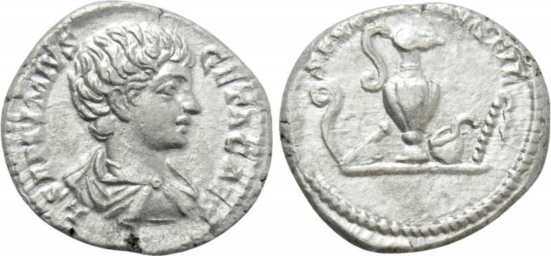 GETA (Caesar, 198-209). Denarius. Rome. 

Obv: L SEPTIMIVS GETA CAES. 
Draped...