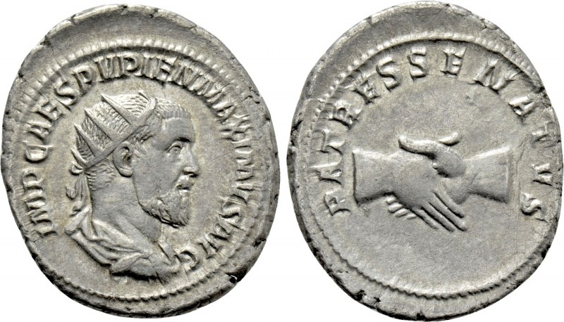 PUPIENUS (238). Antoninianus. Rome. 

Obv: IMP CAES PVPIEN MAXIMVS AVG. 
Radi...