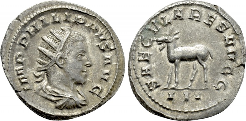 PHILIP II (247-249). Antoninianus. Rome. Saecular Games/1000th Anniversary of Ro...
