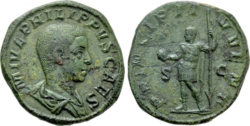 PHILIP II (Caesar, 244-247). Sestertius. Rome. 

Obv: M IVL PHILIPPVS CAES. 
...