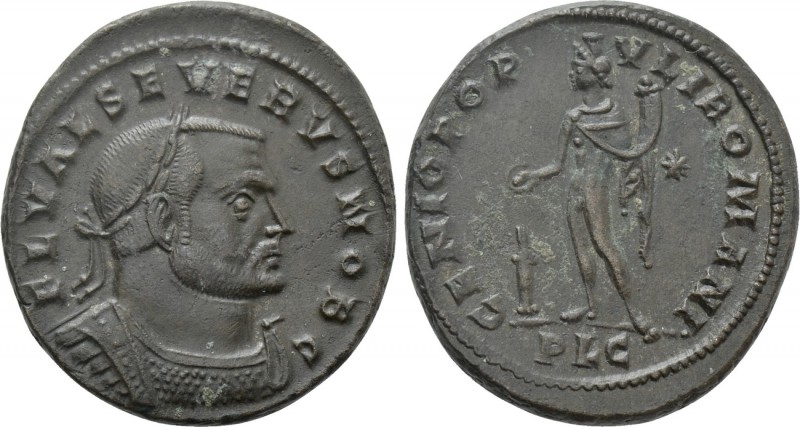 SEVERUS II (Caesar, 305-306). Follis. Lugdunum. 

Obv: FL VAL SEVERVS NOB C. ...