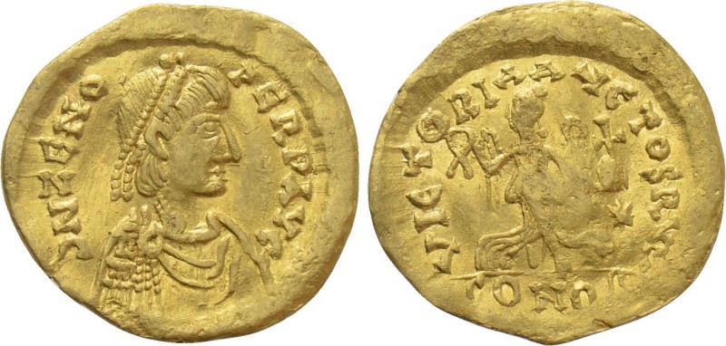ZENO (Second reign, 476-491). GOLD Tremissis. Constantinople. 

Obv: D N ZENO ...