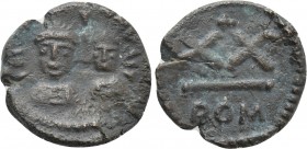 HERACLIUS (610 - 641) with HERACLIUS CONSTANTINUS. Half Follis. Rome.