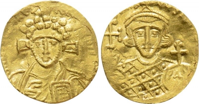 JUSTINIAN II (Second reign, 705-711). GOLD Tremissis. Constantinople. 

Obv: δ...