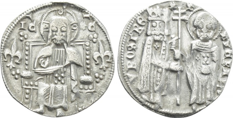 SERBIA. Stefan Uroš II Milutin (1282-1321). Dinar. 

Obv: IC - XC. 
Christ Pa...