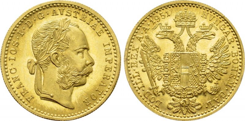 AUSTRIA. Franz Joseph I (1848-1916). GOLD 4 Dukaten (1951). Wien (Vienna). Restr...