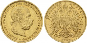 AUSTRIA. Franz Joseph I (1848-1916). GOLD 20 Corona (1901). Wien (Vienna).
