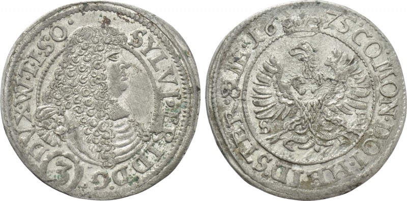 GERMANY. Wurttemberg-Öls. Sylvius Friedrich (1668-1697). 3 Kreuzer (1675-SP). 
...