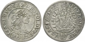 HOLY ROMAN EMPIRE. Leopold I (1657-1705). 6 Kreuzer (1672 K-B). Kremnitz.