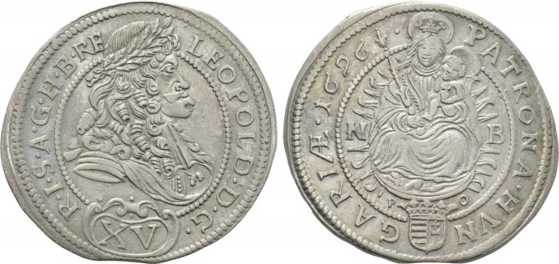 HOLY ROMAN EMPIRE. Leopold I (1657-1705). 15 Kreuzer (1696 K-B). Kremnitz. 

O...