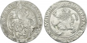 ITALY. Correggio (conti). Camillo d’Austria (1597-1605). AR Talero da 70 Soldi (1595). Imitation of Lion Dollar or Leeuwendaalder.