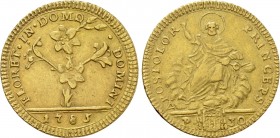 ITALY. Papal States. Pio VI, Giovanni Angelo Braschi (1775-1799). GOLD Doppia (1785).