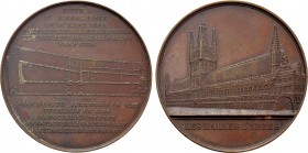 BELGIUM. Leopold I (1831-1865). Ae Medal. Commemorating the Opening of the Ypres Cloth Hall. By J. Wiener. Dated (1849).