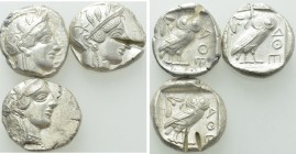 3 Tetradrachms of Athens.