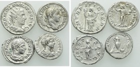 4 Roman Coins; Geta; Elagabal etc.