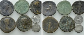 7 Roman Coins; Mark Antony, Domitian etc.