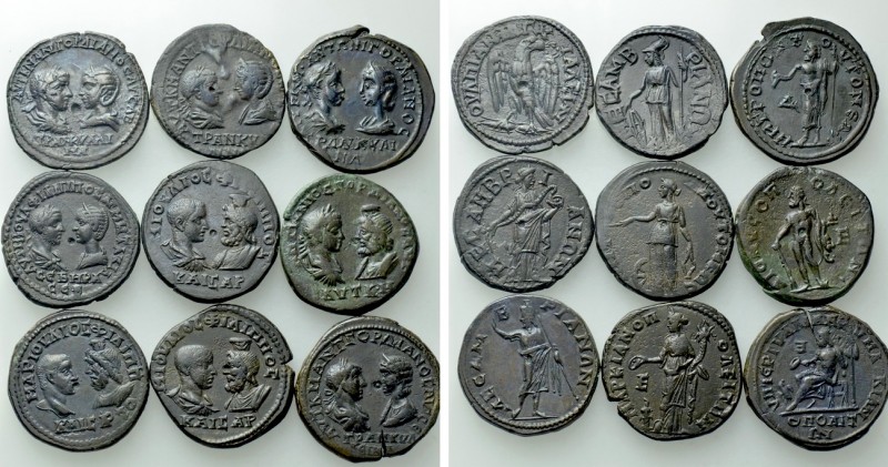 9 Roman Provincial Coins; Mesembria; Tomis etc. 

Obv: .
Rev: .

. 

Cond...