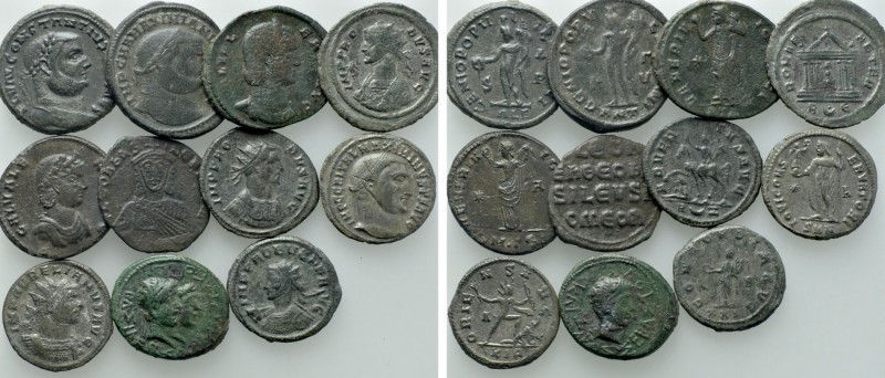 11 Roman and Byzantine Coins; Galeria Valeria, Constantius Chlorus etc. 

Obv:...