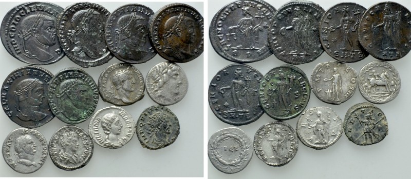 12 Roman Coins; Domitian, Quintillus etc. 

Obv: .
Rev: .

. 

Condition:...