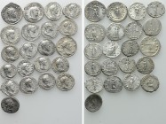 21 Roman Coins; Hadrian, Trajan etc.