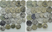 25 Roman Coins; Domitian, Commodus etc..
