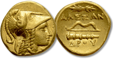 Lot 184. KINGS OF MACEDON. Alexander III 'the Great' (336-323 BC). GOLD 1/4 Stater. Amphipolis.