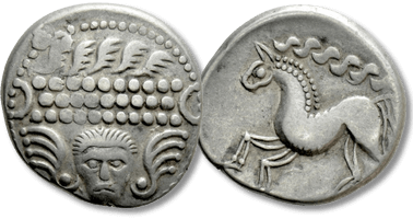 Lot 5. CENTRAL EUROPE. Noricum. Tetradrachm (2nd-1st centuries BC). "Frontalgesicht" type.