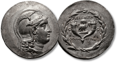 Lot 44. Ionia. Lebedos circa 160-140 BC. Apollodotos, magistrate. Tetradrachm AR.