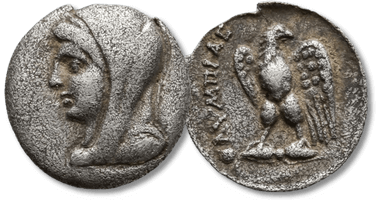 Lot 30. MACEDON. Olympias, Mother of Alexander III (375-316 BC). AR Silver.