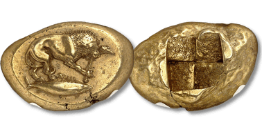 Lot 23. GRÈCE ANTIQUE - GREEK. Mysie, Cyzique. Statère d’électrum ND (500-450 av. J.-C.), Cyzique.