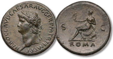 Lot 649. Römische Kaiserzeit, Nero, 54-68 n. Chr., AE-Sesterz, 65 n. Chr..