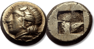 Lot 158. Ionia, Phocaea EL sixth stater or hecte, ca 477-388 BC.