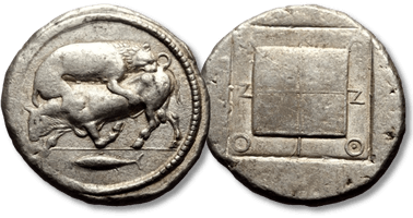Lot 103. Macedon, Acanthus AR Tetradrachm, ca 470-430 BC.