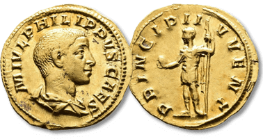 Lot 535. Philip II, AD 244–249. AV Aureus. Rome.