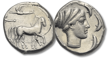 Lot 21. Sicily. Syracuse. Second Democracy. Tetradrachm, c. 430-420 BC.