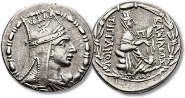 Lot 128. KINGS OF ARMENIA. Tigranes the Younger, 77/6-66 BC. Tetradrachm