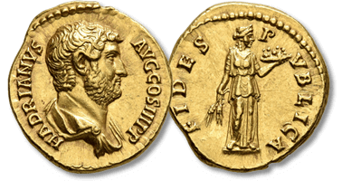 Lot 263. Hadrian, 117-138. Aureus.