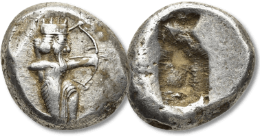 Lot 530. PERSIA. Achaemenid Empire. Time of Darios I to Xerxes I (circa 505-480 BC). Siglos. Sardes.