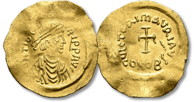 Lot 621. Tremissis AV, Maurice Tiberius (582-602), Constantinopolis