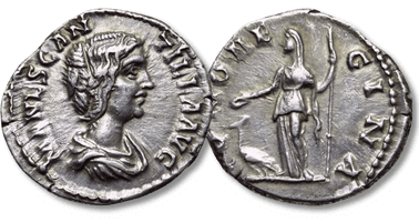 Lot 788. MANLIA SCANTILLA (Augusta,193). Denarius. Rome.